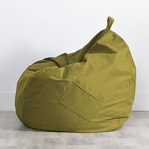 Sitzsack-Stuhlbezug für Stofftiere (ohne Füllstoff) – Stoffbezug mit Reißverschluss, Schaumstoff-Sitzsack, Ersatzbezug für Erwachsene, Fruchtgrün, S
