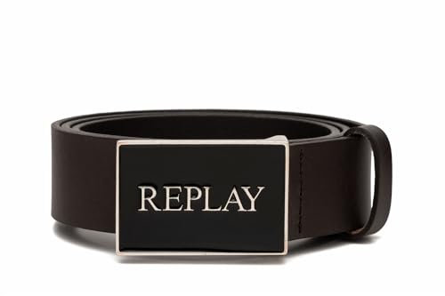 Replay Herren Gürtel aus Leder, Black Brown 128 (Braun), 100