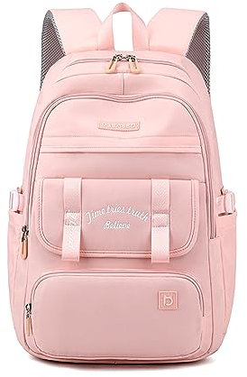 FANDARE Zaini Scuola Zaini Casual Zaino Scuola Media Zaino da viaggio Zaini Cartelle Ragazze Ragazzi Borsa Zaino zaino donna universitá Zainetto per Studenti Primarie Uomo Zainetto Rosa