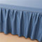 Odot Bettrock Rüschen, Solide Farbe Seide Stoff Spannbettlaken mit Volant Elastische Bettvolants Matratzenschoner Spannbetttücher Spannbetttuch für Boxspringbetten (150x200cm,Navy blau)
