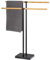 eluno Stand-Handtuchhalter freistehend, 2 Stangen, Handtuchständer, Bambus/Metall (Schwarz)