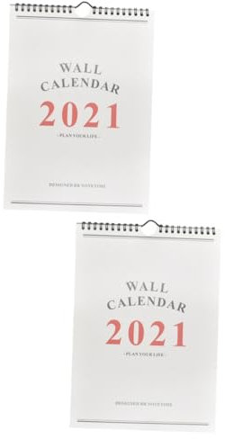 ABOOFAN 2 Stück 2021 Wandkalender 2021 handgemalter Kalender Akademischer Wandkalender 2020-2021 Tischkalender Zeitplan planen Tagesordnung Kalender Einfach Memorandum Geschenk Büro
