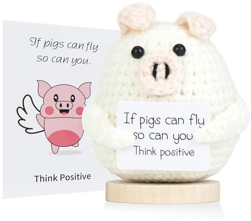 XBOCMY Positive Glücksschwein, Positive Kartoffel - Ersatz, Pocket Hug Kreative Strickwolle Puppe Mit Postkarte Glücksbringer