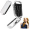 Faltbare Mini Haarbürste mit Spiegel, Reise Haarbürste, Tragbare Taschen-Haarbürste, Klappbarer Haarstyling-Kamm, Massage-Kamm für Damen, Herren, Kinder, Ideal für Reisen, Alltag, Silberfarben