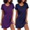 Ekouaer Vestiti Estivi Donna Camicia da Notte Estiva Pigiama da Notte Sexy 2 pacchi Camicie da Notte Manica Corta 2pcs, Blu Marino+Viola, M