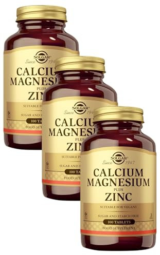 Solgar® Calcium Magnesium Plus Zinc Tablets - Pack of 300 - Healthy Bones, Teeth & Muscles - Supports Health of Nervous System - Vegan