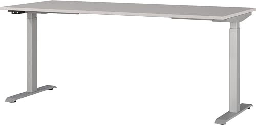 Germania Schreibtisch 7909-643, in Kaschmir/Silber, EL. höhenverstellb., 180 x 120 x 80 cm (BxHxT)