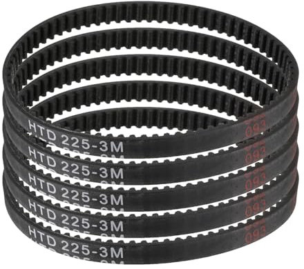 QUARKZMAN 5 Stück HTD-3M Gummizahnriemen 75 Zähne, 225mm Steigungslänge x 6mm Breite x 2,4mm Höhe Zahnriemen aus Gummi, geschlossener Schleifenrillenzahnriemen
