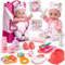 G.C Puppenzubehör Spielzeug Geschenk Mädchen, 36cm Babypuppe mit 12 Geräuschen & Wickeltasche Rucksack & Puppenkleidung & Töpfchen, Puppen Zubehör Geschenke für Mädchen 3 4 5 6 Jahre