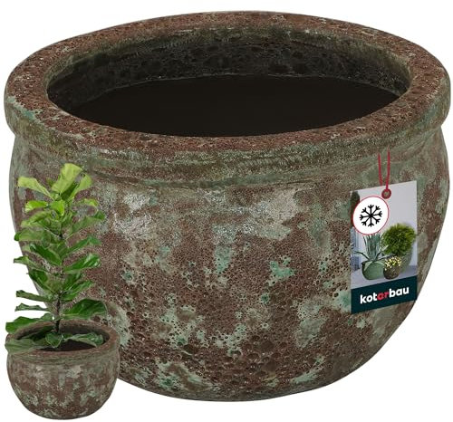 KOTARBAU® Blumentopf Keramik groß Höhe 16 cm ⌀ 28 cm Pflanzkübel für draußen Blumenkübel Outdoor groß & frostsicher Pflanzgefäße außen & innen Übertöpfe für draußen Orchideentopf Keramik