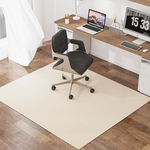 Genérico Alfombrilla Protectora para Suelo, Base Grande Antideslizante para Silla de Oficina y Escritorio, Alfombra para Juegos en Parquet, Beige, 120x150cm