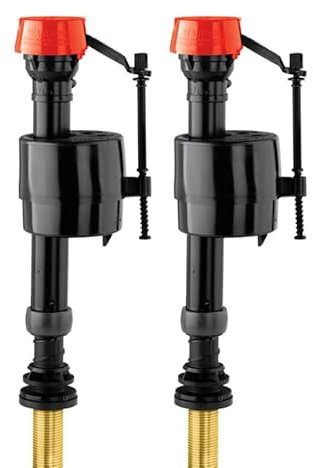 Fluidmaster PRO45BTWIN Toilet Fill Valve Pack of 2 – Includes PRO45B Bottom Entry Brass Shank – Quiet Refill, Adjustable Height, Anti-Siphon, WRAS Approved – 5 Year Warranty