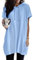 Dokotoo Kapuzenpullover Damen Hoodie Sommer Kurzarm mit Kapuze Pullover Sweatshirt Tops Oversize Tshirt Lässig Einfarbig T-Shirts Oberteile Blau 2XL