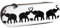 XLEWSIEU Old Elephant and Young Elephant Print Leather Pencil Case Stylish & Functional Pen Case Cosmetic Case Change Box, Schwarz , Einheitsgröße, Schulranzen-Set