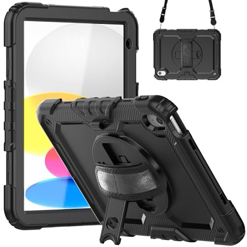 DEQSTER 360° Tablethülle Rugged Case für iPad 10.9 (10. Gen.) Extrem robuste Schutzhülle nach US-Militärstandard (MILSTD 810H)