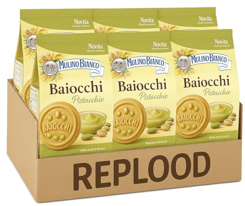 Biscotti al Pistacchio – Confezione da 6 x 240g (1440g Totali) – Frollini Ripieni con Crema al Pistacchio, Gusto Intenso e Avvolgente per una Pausa Golosa
