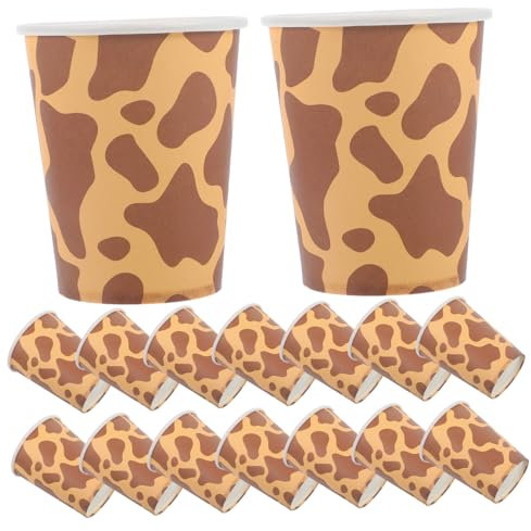DEARMAMY Lot De 24 Gobelets En Papier Motif Girafe Portables Pour Anniversaire Pour Eau Glace Bureau