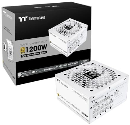 Thermaltake Toughpower GT 1200W | ATX 3.1 | PCIe 5.1 | 80+ Gold | Modular | Snow