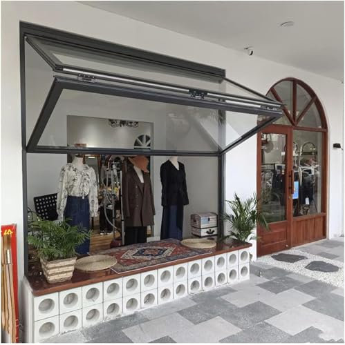 Finestra pieghevole in alluminio personalizzata, finestre scorrevoli pieghevoli con serratura, finestre pesanti per uso domestico, finestra di servizio scorrevole verticale,23.6x43.3in/60x110cm