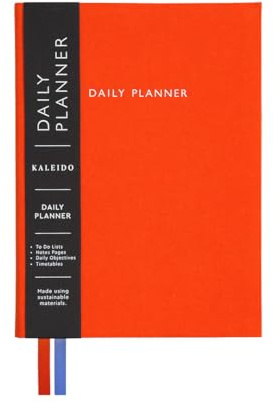 Undated Daily Planner Notebook | To Do Lists Hourly Schedule Note Pages | B6 | Orange