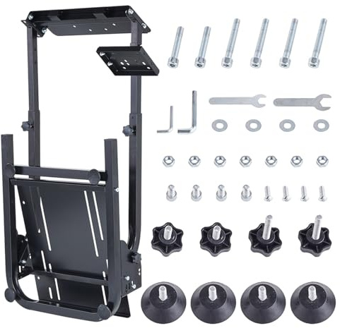 Sihao Rennfahrwerk-Ständer kompatibel mit Logitech G29/G920/G27/G25 und Thrustmaster T300RS/TX/T500RS, höhen- und winkelverstellbares Sim-Cockpit, klappbar für PS5/PS4/Xbox/PC