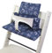 Sitzkissen Ersatzbezug Bezug Kissen-Set Sitzverkleinerer kompatibel mit Stokke Tripp Trapp für Hochstuhl-Kinderstuhl Mod. 2 (Marine W. Figuren)