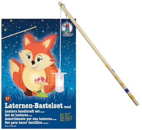 Ursus Laternen-Bastelset ca. 21,8 cm breit x 21 cm hoch x 10,3 cm tief, mit Laternenstab elektrisch, 1