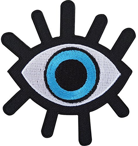 Evil Eye Embroidered Iron/Sew On Patch T Shirt Jeans Black Embroidery Badge