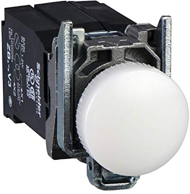 Schneider Electric white complete pilot light Ø22 plain lens with integral LED 440...460V