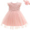 Robes de Baptême pour les Filles de BéBé Robes de Princesse Fête D'anniversaire Robes Formelles 0-24 Mois, Rose, 24M/20-26mois