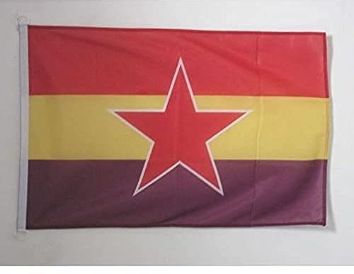 AZ FLAG Bandera ESPAÑA Republicana Estrella del EJÉRCITO Popular 90x60cm Uso Exterior - Bandera DE LA Republica ESPAÑOLA 60 x 90 cm Anillos