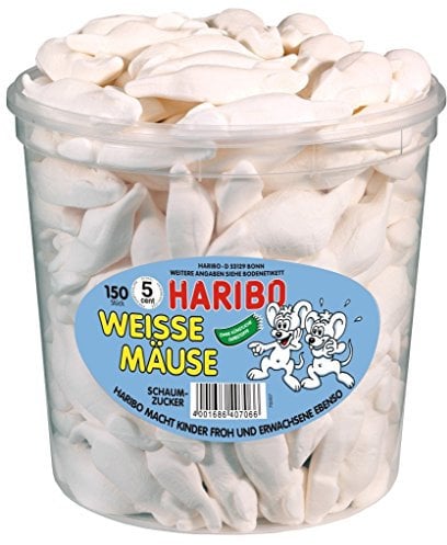 HARIBO Souris blanches, boîte, paquet de 4 (4 x 1050g)