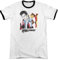 Elvis - Herren Speedway Ringer T-Shirt, Small, White/Black