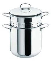 PENTOLA Montini Guerino, DIAMETRO 24CM, CON CESTELLO E COPERCHIO, ARGENTO, ALLUMINIO, SENZA FINITURA, SICURA PER STOVETOP E FORNO