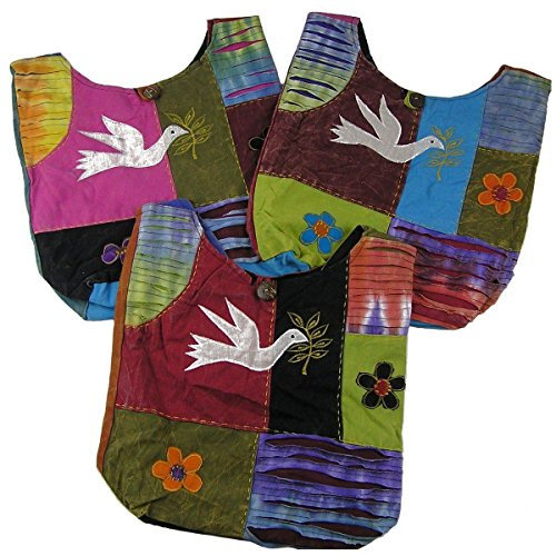 Simandra Patchwork Tasche Umhängetasche Handtasche Beuteltasche Tragetasche Schultertasche Tiermotiv (Vögel)