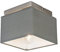 Qazqa - Moderne Deckenleuchte I Deckenlampe I Lampe I Leuchte stahl I nickel matt mit grauem Schirm - VT I Wohnzimmer I Schlafzimmer - Textil Quadratisch - LED geeignet E27