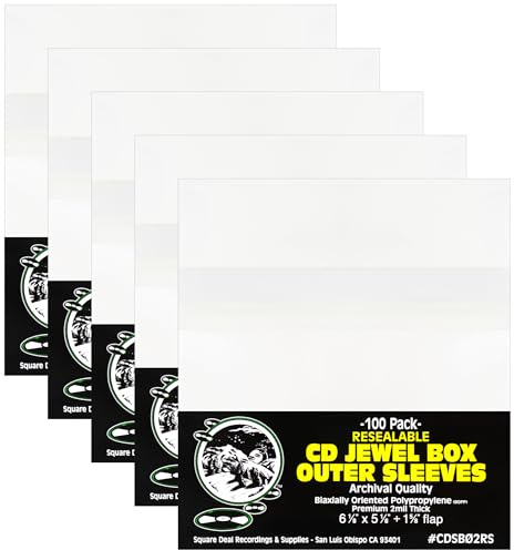 Crystal-Clear Resealable CD Jewel Case Sleeves – 2 mil Archival-Grade Protection with Dust-Proof, Anti-Static and Scratch-Resistant Design for Standard 10.4 mm Cases - 500 Pack