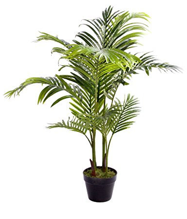 Best Artificial 100cm / 3ft 6 Areca Palm Tree Tropical Office Conservatory Indoor Outdoor Garden Plant