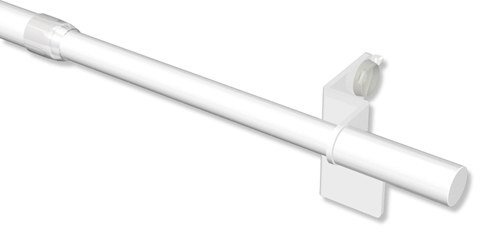 INTERDECO Klemmstange ausdrehbar, Scheibenstange 10/8 mm aus Metall, ohne Bohren, Weiß, für Scheibengardinen und Kurzgardinen, Typ 2010051, 80-110 cm
