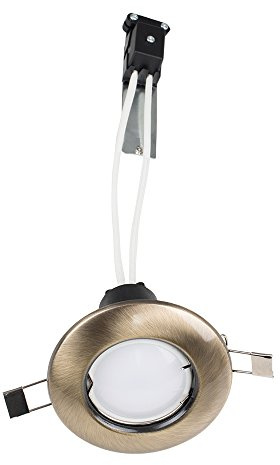 MiniSun | Modern Antique Brass Recessed GU10 Ceiling Spotlight Downlights | LED Bulbs, Home Décor & Improvement Essential | Pack of 6 | Includes Bulb [3000K Warm White] | Mains Wired