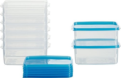 MiraHome Recipiente para almacenar y congelar alimentos frescos 0,5l rectangular profundo 14x9,5x6,2 cm set de 8 Calidad austriaca