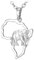 U7 Damen Herren Kette Afrikanische Landkarte mit Elefant Anhänger Halskette platiniert Karte von Afrika mit 50+5cm Rolokette Modeschmuck Accessoire für Männer Frauen