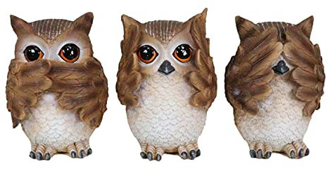 Ebros Dekofigur See Hear Speak No Evil Wise Owls Weisheit of the Woods Wise Great Horned Owls Sammlerstück Statue