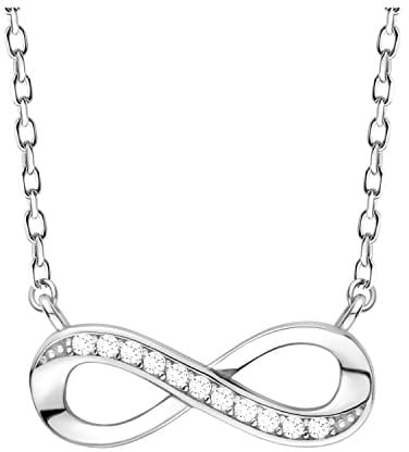 Sofia Milani - Damen Halskette 925 Silber - mit Zirkonia Steinen - Unendlich Infinity Anhänger - 50208