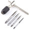 Jectse Macho de roscar de Rosca Manual, Llave de Rosca, Herramienta para roscar de machos de roscar, con 4 Piezas de grifos de Flauta Recta M3/M4/M5/M6, para Madera, plástico, Aluminio