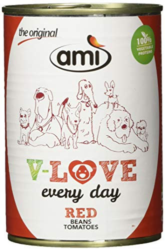 AMÌ Veganes Nassfutter für Hunde V-Love Red, 12er Pack (12 x 400 Grams)