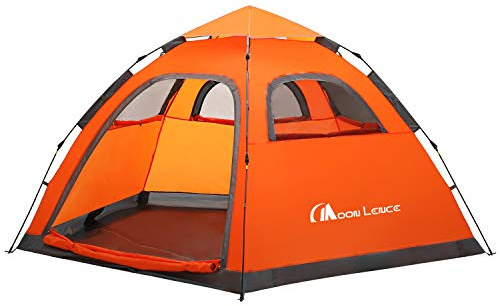 MOON LENCE Sofortiges Pop-Up-Zelt Familie Campingzelt 4-5 Personen tragbares Zelt Automatisches Zelt wasserdicht Winddicht für Camping Wandern Bergsteigen