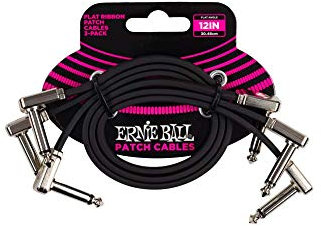 Ernie Ball, Cavo patch piatto a nastro, 30,48 cm, confezione da 3