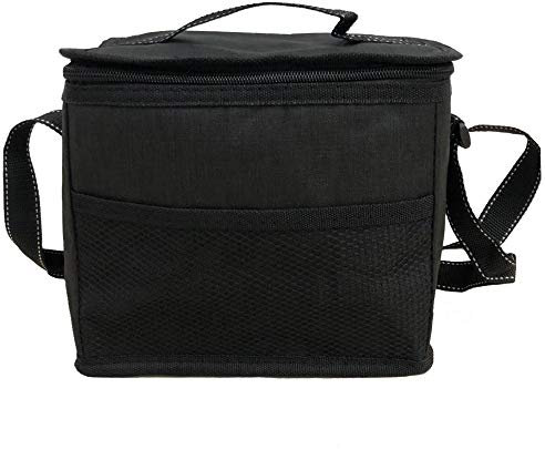 NOVAGO – Petit Sac Glacière Isotherme Pliable (Noir) – Sac Repas Déjeuner Imperméable, Léger et Portable