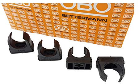 50x OBO Bettermann M20 Quick-Schellen | Klemmschelle | Rohrschelle | anreihbar | tiefschwarz | 20mm | 50 Stück